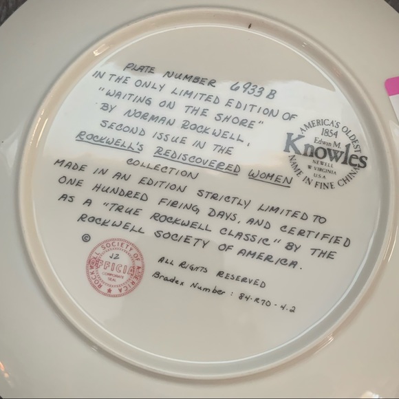 Norman Rockwell Waiting on the Shore Limited Edition Collector’s Plate - Picture 5 of 5